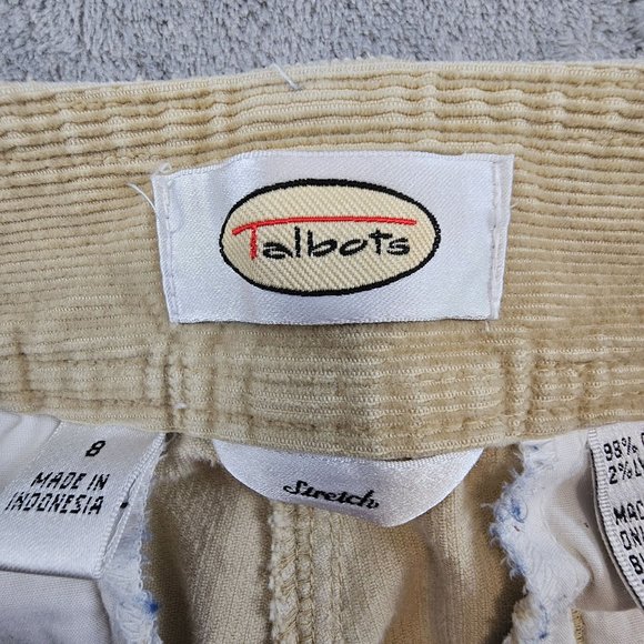 Talbots Pants Women's 8 Beige Corduroy Stretch Casual Office‎ Wear Comfort - Picture 9 of 11